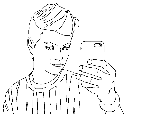 Dibuix de Abraham Mateo selfie per Pintar on-line