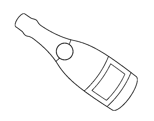 Dibuix de Ampolla de champagne per Pintar on-line