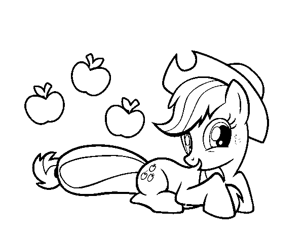 Dibuix de Applejack i les seves pomes per Pintar on-line