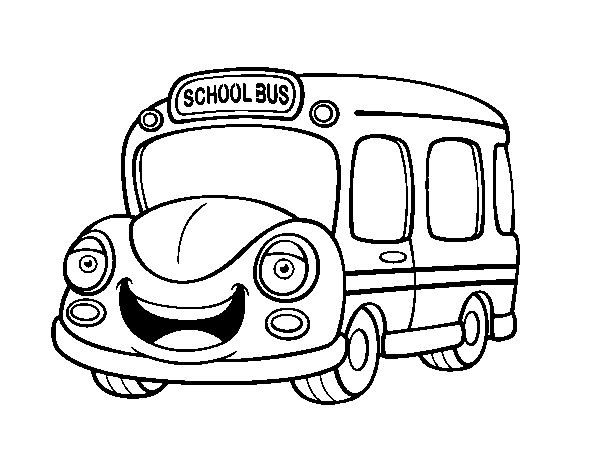 Dibuix de Autobús Escolar Infantil per Pintar on-line