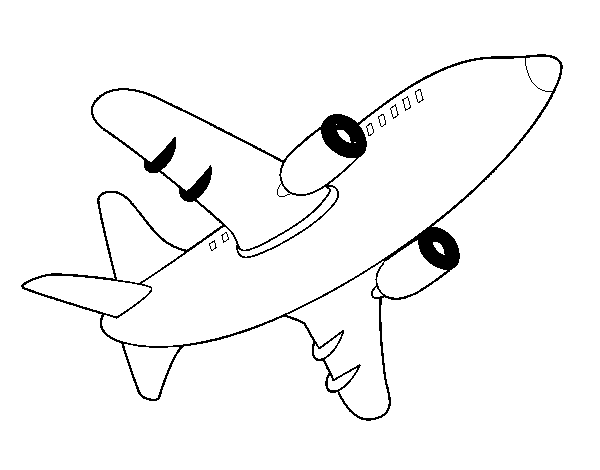 Dibuix de Avió alçant el vol per Pintar on-line