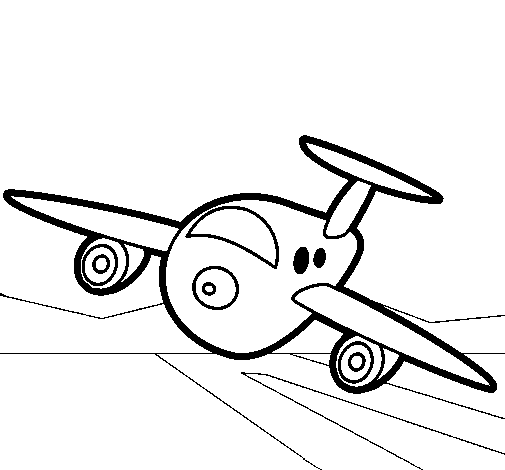 Dibuix de Avió aterrant  per Pintar on-line