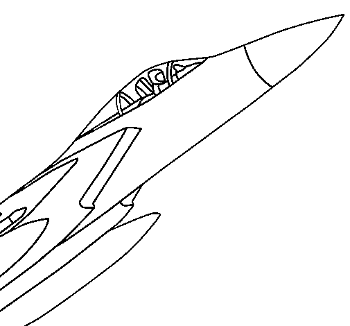 Dibuix de Avió de caça per Pintar on-line