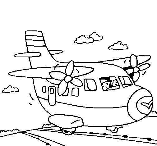Dibuix de Avió enrailarant per Pintar on-line