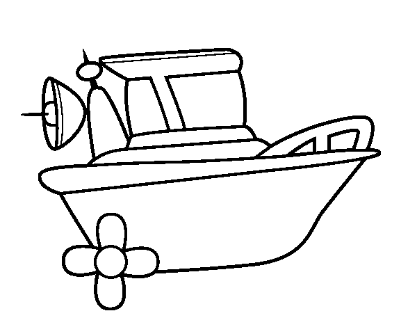 Dibuix de Barco a motor per Pintar on-line