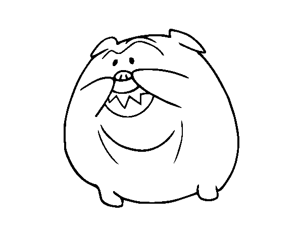 Dibuix de Bulldog sonrient per Pintar on-line