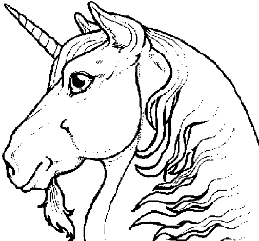Dibuix de Cap d'unicorn per Pintar on-line