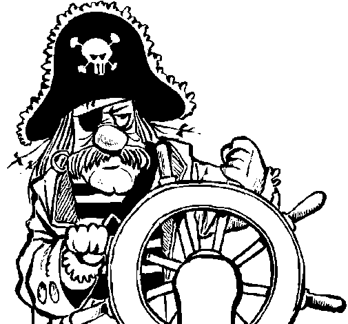 Dibuix de Capità pirata per Pintar on-line
