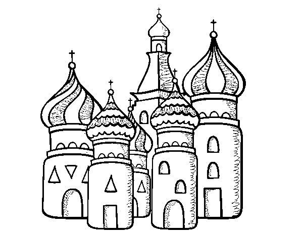 Dibuix de Catedral de Sant Basili de Moscou per Pintar on-line