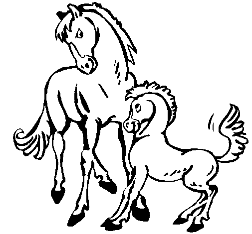 Dibuix de Cavalls  per Pintar on-line