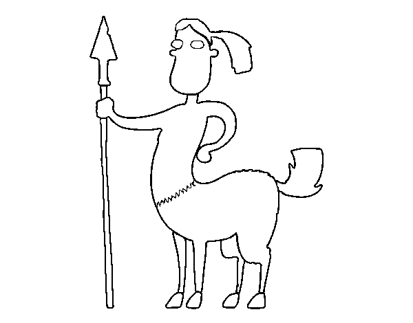 Dibuix de Centaure amb llança per Pintar on-line