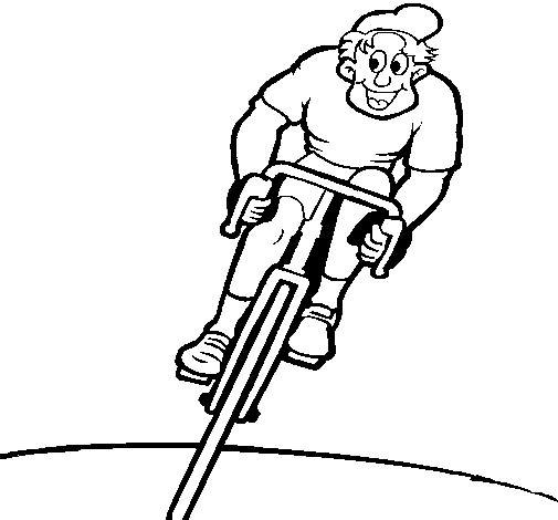 Dibuix de Ciclista amb gorra  per Pintar on-line