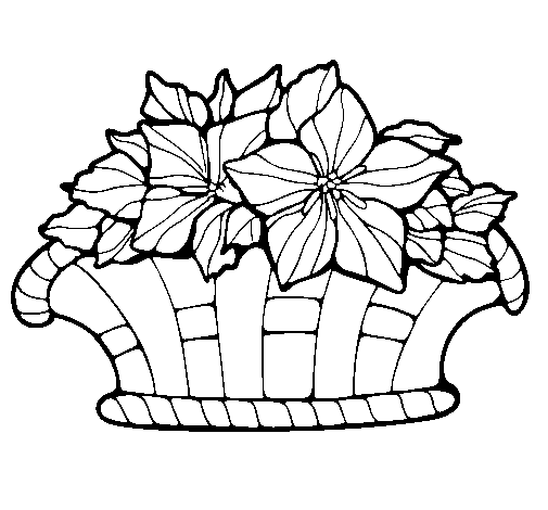 Dibuix de Cistell de flors 8 per Pintar on-line
