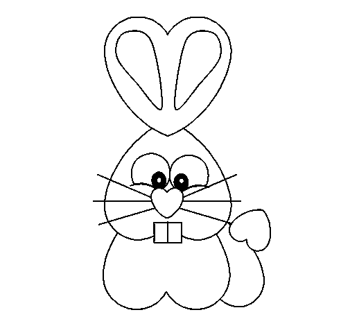 Dibuix de Conill cor  per Pintar on-line
