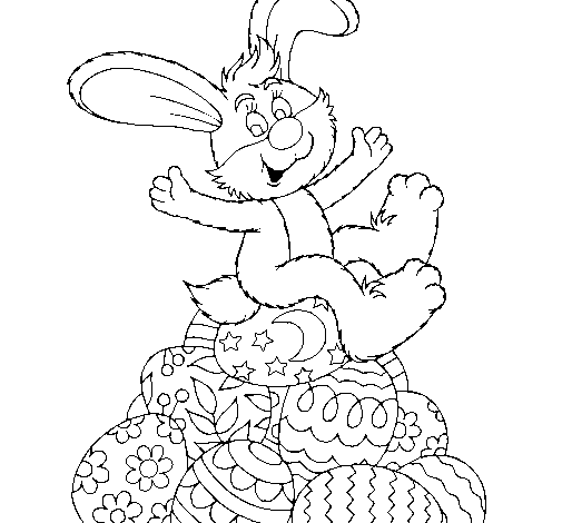 Dibuix de Conill de Pasqua per Pintar on-line