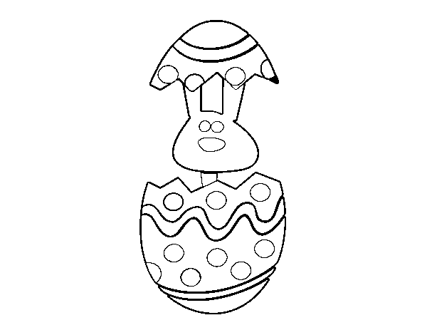 Dibuix de Conill en un ou de pasqua per Pintar on-line