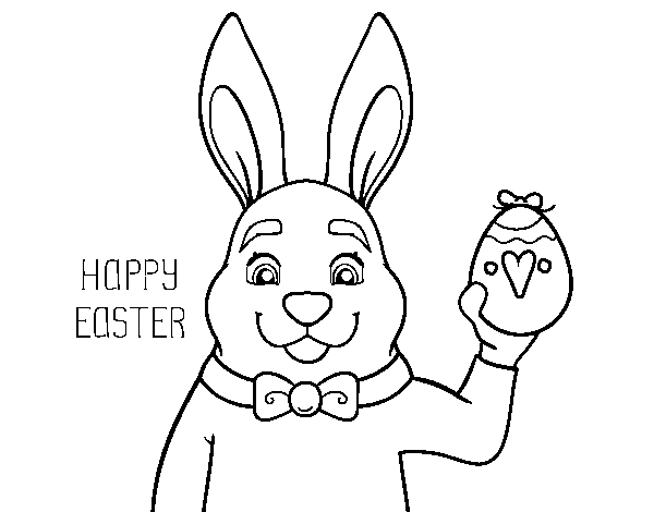 Dibuix de Conill i Pasqua per Pintar on-line