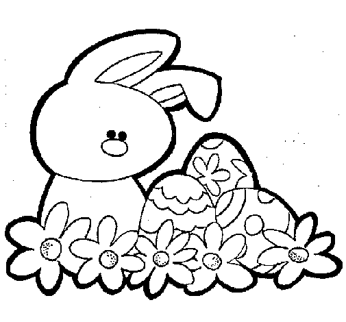 Dibuix de Conillet de Pasqua per Pintar on-line