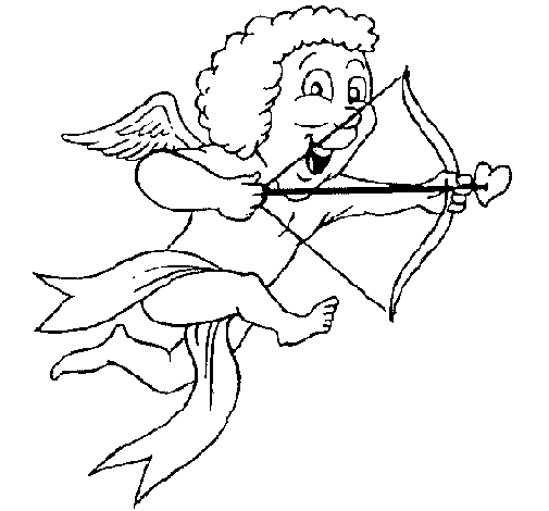 Dibuix de Cupido alegre per Pintar on-line
