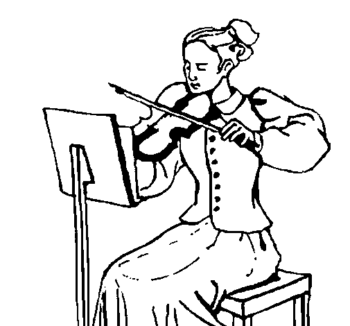 Dibuix de Dama violinista per Pintar on-line