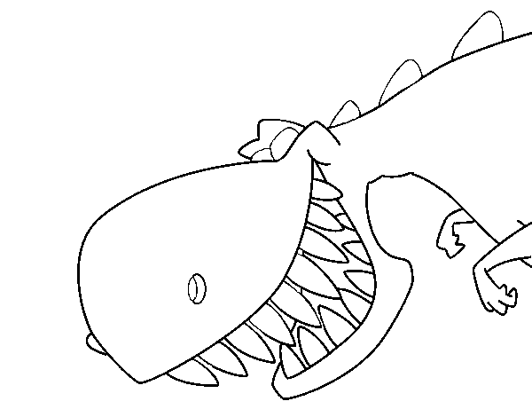 Dibuix de Dinosaure de dents afilats per Pintar on-line