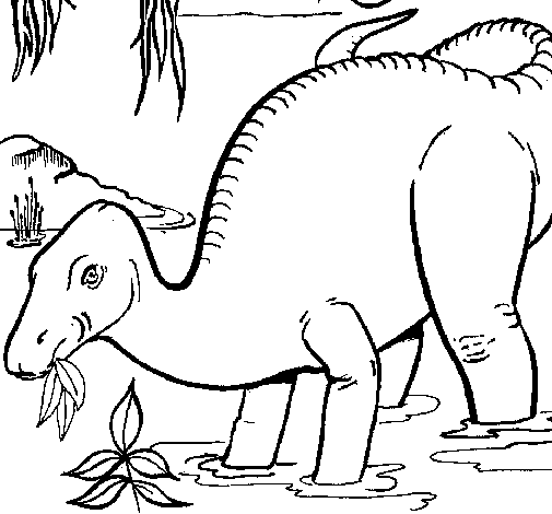 Dibuix de Dinosaure menjant per Pintar on-line