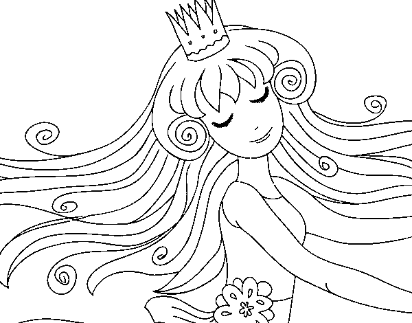 Dibuix de Dolça princesa per Pintar on-line
