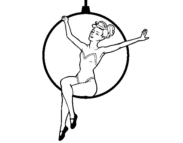 Dibuix de Dona trapezista per Pintar on-line