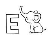 Dibuix de E d'Elefant per pintar