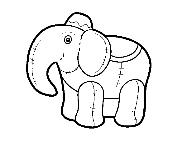 Dibuix de Elefant de drap per Pintar on-line