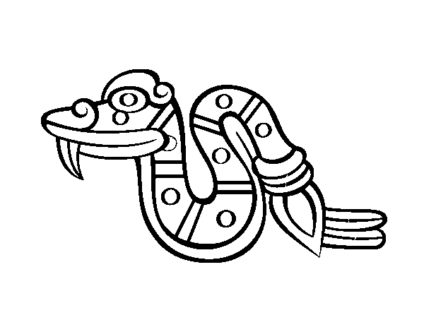 Dibuix de Els dies asteques: la serp Coatl per Pintar on-line