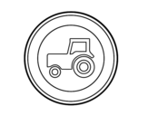 Dibuix de Entrada prohibida a vehicles agrícoles de motor per pintar