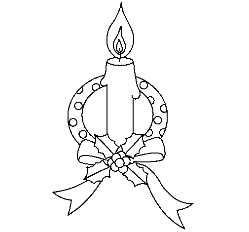Dibuix de Espelma de nadal III per Pintar on-line