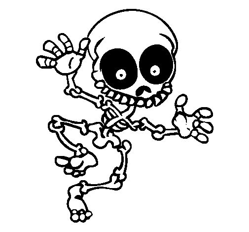 Dibuix de Esquelet content 2 per Pintar on-line