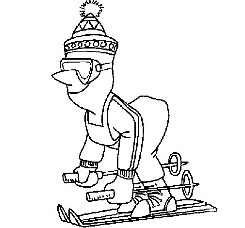 Dibuix de Esquiador abrigat per Pintar on-line