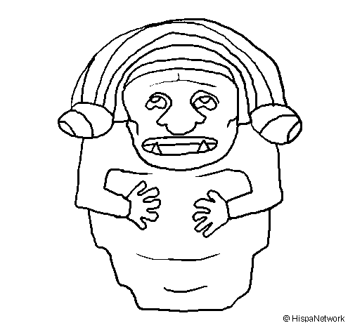Dibuix de Estàtua dimoni maya per Pintar on-line
