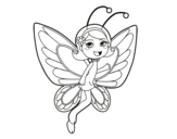 Dibuix de Fada papallona contenta per pintar