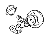 Dibujo de Gatet astronauta