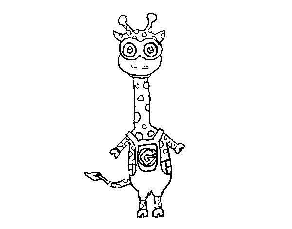 Dibuix de Girafa Minion per Pintar on-line