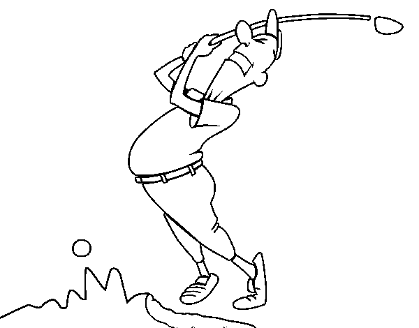 Dibuix de Golfista per Pintar on-line