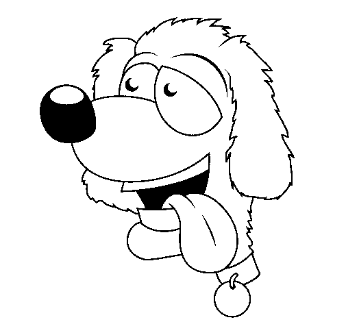 Dibuix de Gos amb la llengua fora II per Pintar on-line