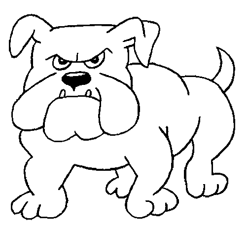 Dibuix de Gos bulldog per Pintar on-line