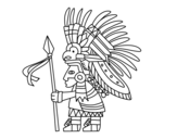 Dibujo de Guerrer azteca