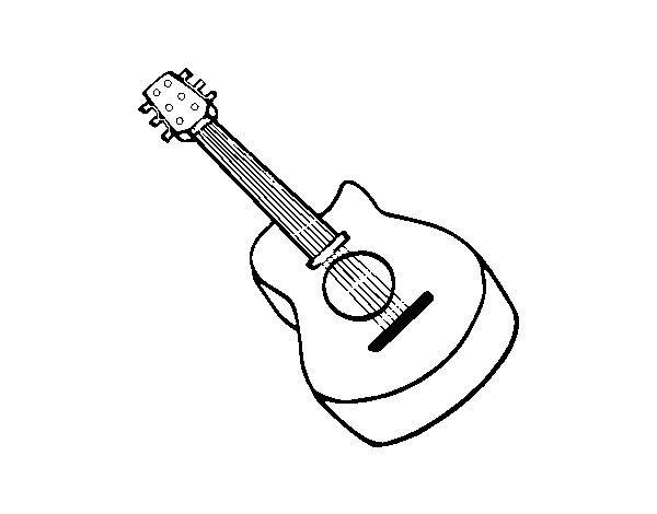 Dibuix de Guitarra flamenca per Pintar on-line