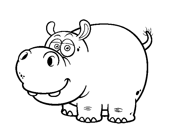 Dibuix de Hipopòtam comú per Pintar on-line