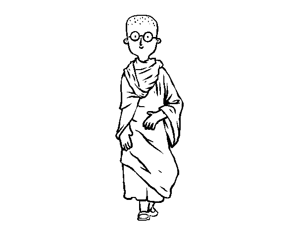 Dibuix de Jove budista per Pintar on-line