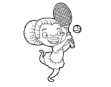 Dibuix de Jugadora de tennis per pintar