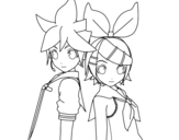 Dibujo de Len i Rin Kagamine Vocaloid