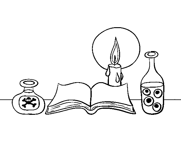 Dibuix de Llibre d'encanteris per Pintar on-line
