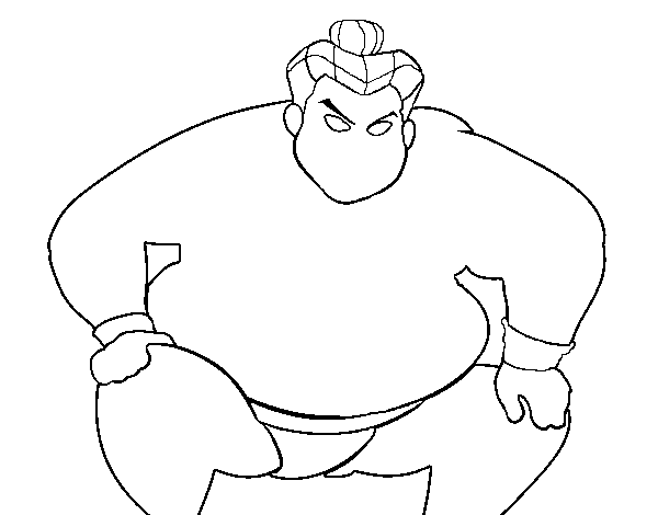 Dibuix de Lluitador de sumo furiós per Pintar on-line